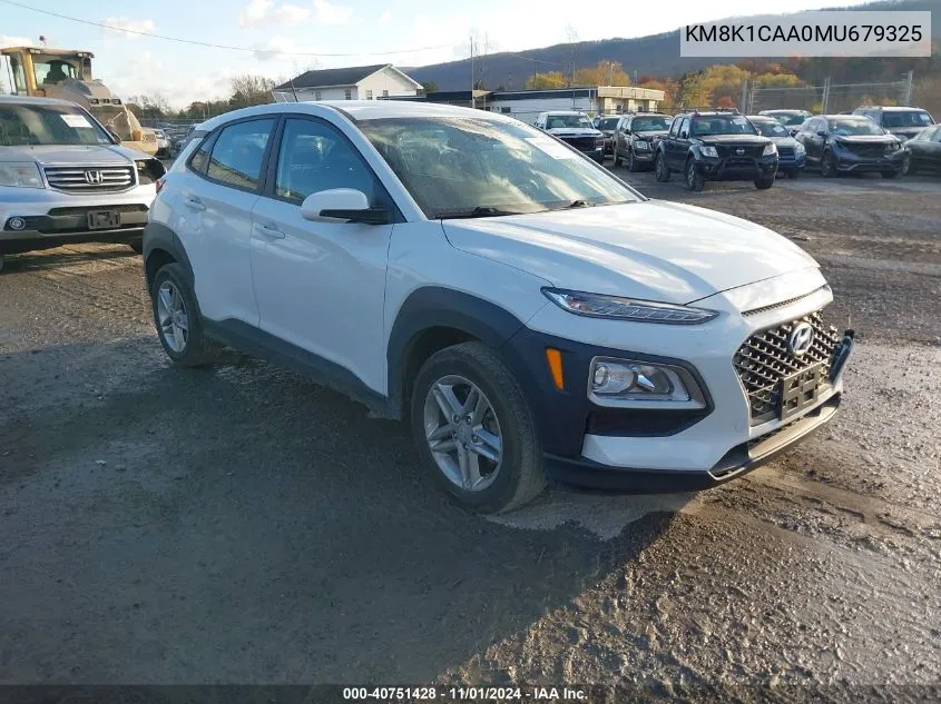 2021 Hyundai Kona Se VIN: KM8K1CAA0MU679325 Lot: 40751428