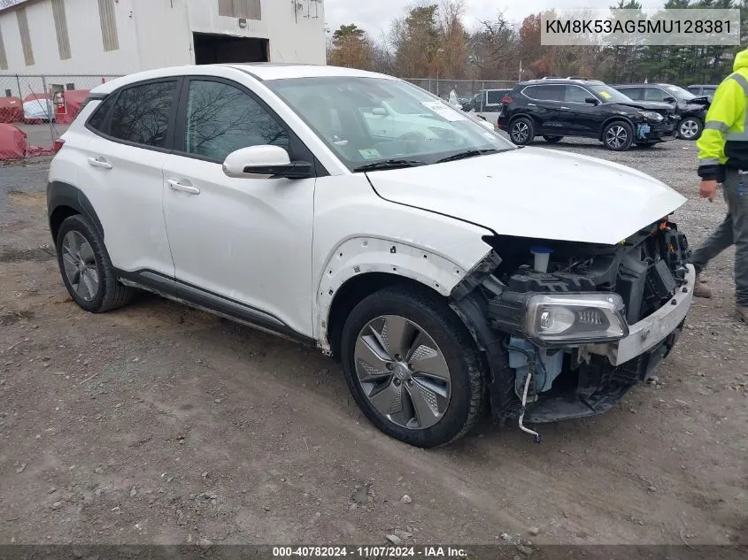 2021 Hyundai Kona Electric Ultimate VIN: KM8K53AG5MU128381 Lot: 40782024