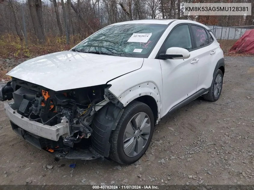 2021 Hyundai Kona Electric Ultimate VIN: KM8K53AG5MU128381 Lot: 40782024