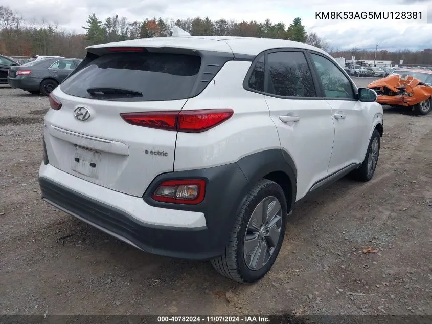 2021 Hyundai Kona Electric Ultimate VIN: KM8K53AG5MU128381 Lot: 40782024