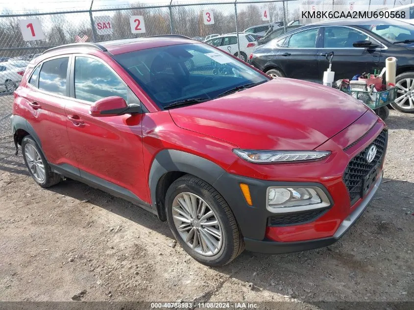 2021 Hyundai Kona Sel Plus VIN: KM8K6CAA2MU690568 Lot: 40788983