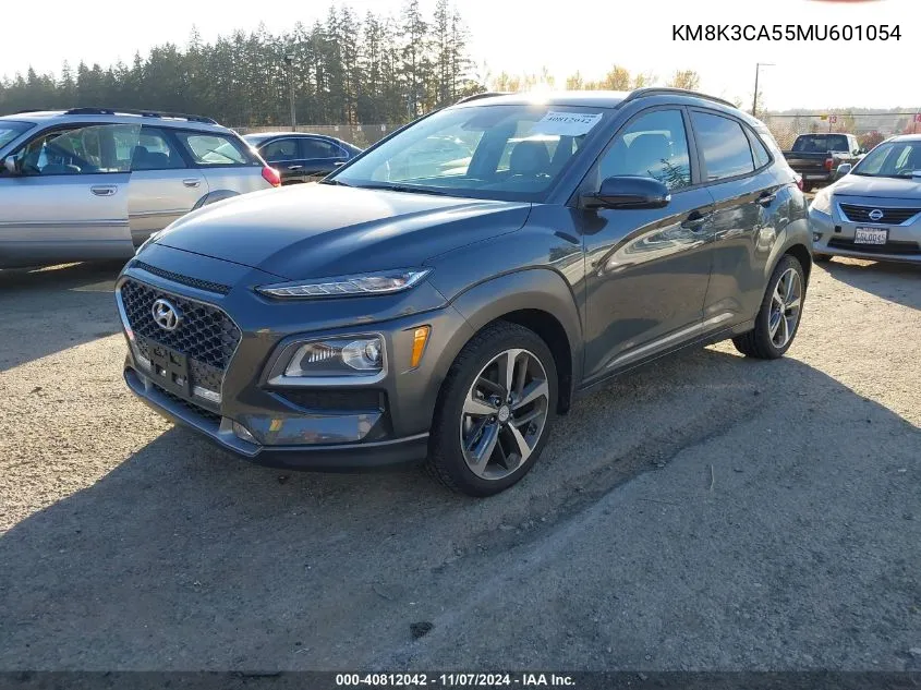 2021 Hyundai Kona Limited VIN: KM8K3CA55MU601054 Lot: 40812042