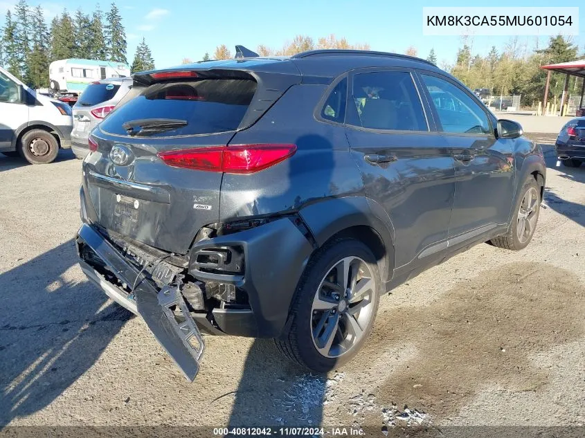 2021 Hyundai Kona Limited VIN: KM8K3CA55MU601054 Lot: 40812042