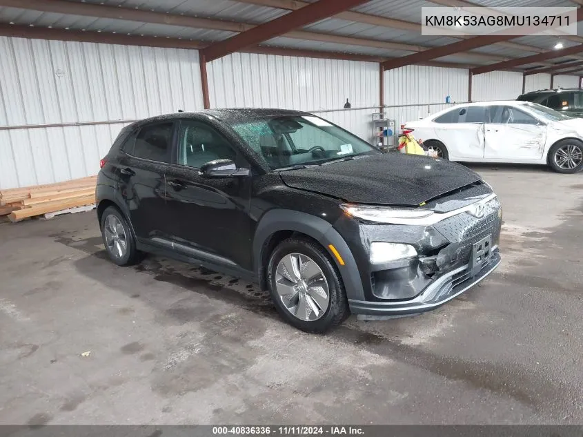 2021 Hyundai Kona Electric Ultimate VIN: KM8K53AG8MU134711 Lot: 40836336