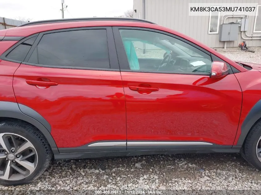 KM8K3CA53MU741037 2021 Hyundai Kona Limited