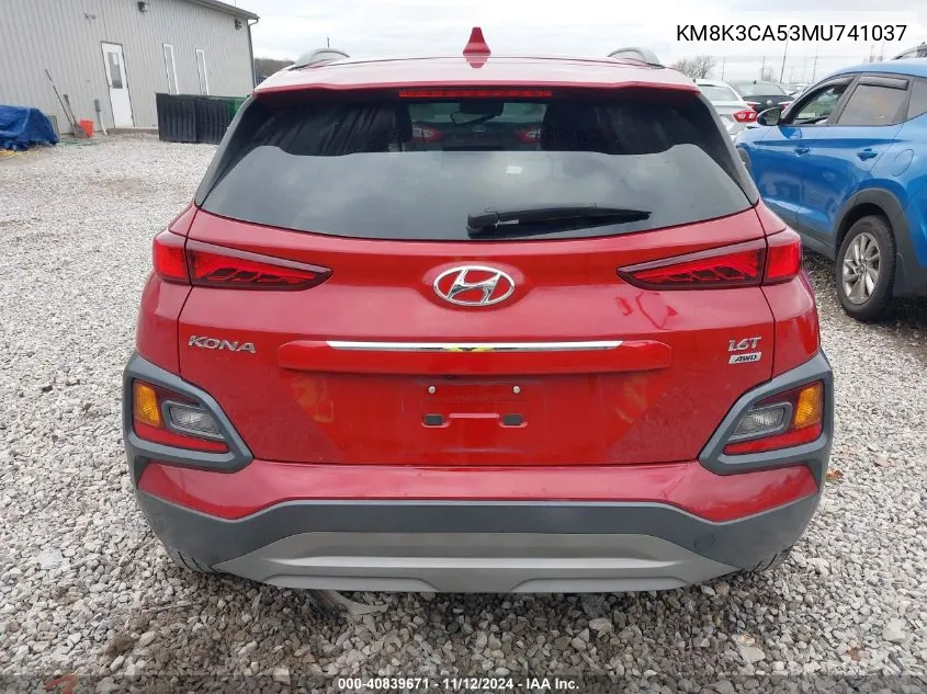 KM8K3CA53MU741037 2021 Hyundai Kona Limited