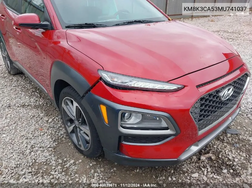 KM8K3CA53MU741037 2021 Hyundai Kona Limited