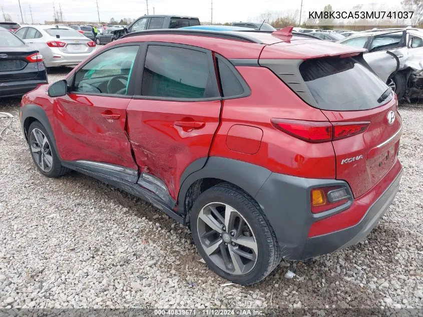 KM8K3CA53MU741037 2021 Hyundai Kona Limited