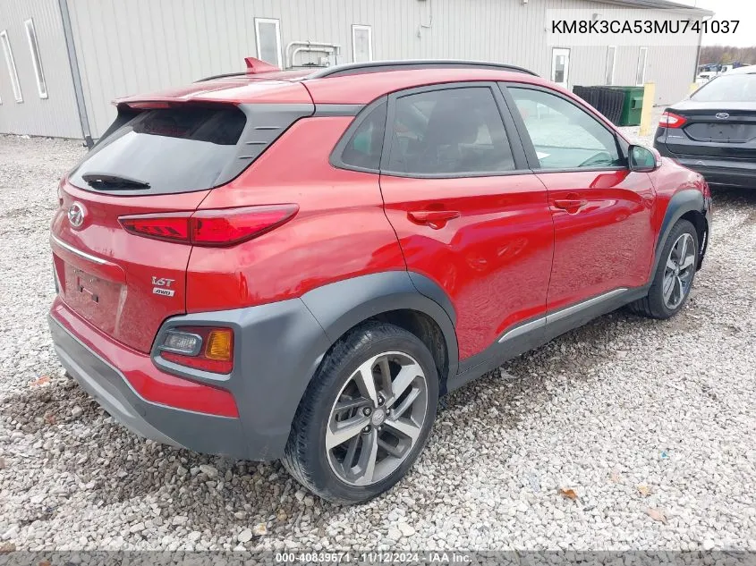 KM8K3CA53MU741037 2021 Hyundai Kona Limited