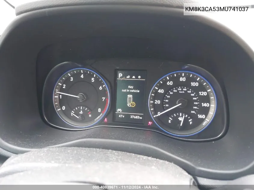 KM8K3CA53MU741037 2021 Hyundai Kona Limited