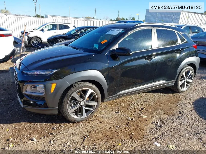 2021 Hyundai Kona Ultimate VIN: KM8K53A57MU618125 Lot: 40853932