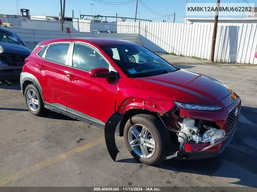 2021 Hyundai Kona Se VIN: KM8K12AA8MU662282 Lot: 40855260