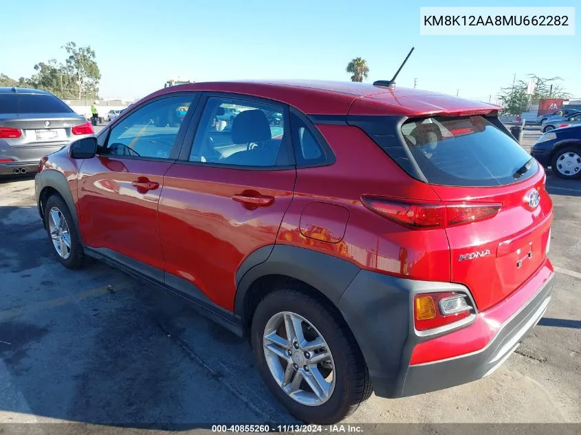 2021 Hyundai Kona Se VIN: KM8K12AA8MU662282 Lot: 40855260