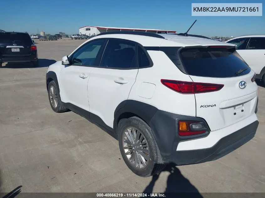 KM8K22AA9MU721661 2021 Hyundai Kona Sel