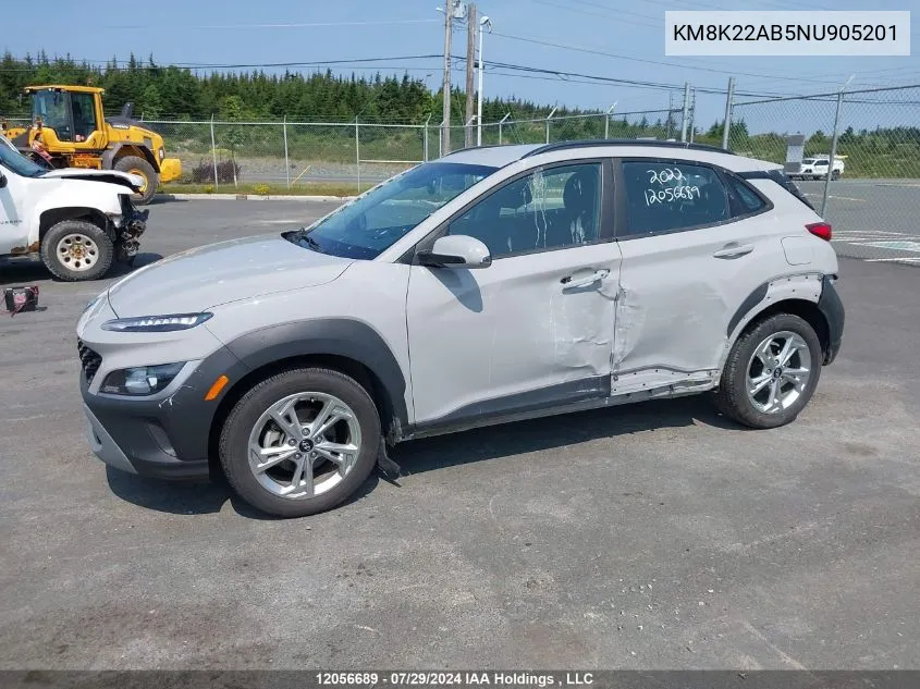 2022 Hyundai Kona Preferred VIN: KM8K22AB5NU905201 Lot: 12056689