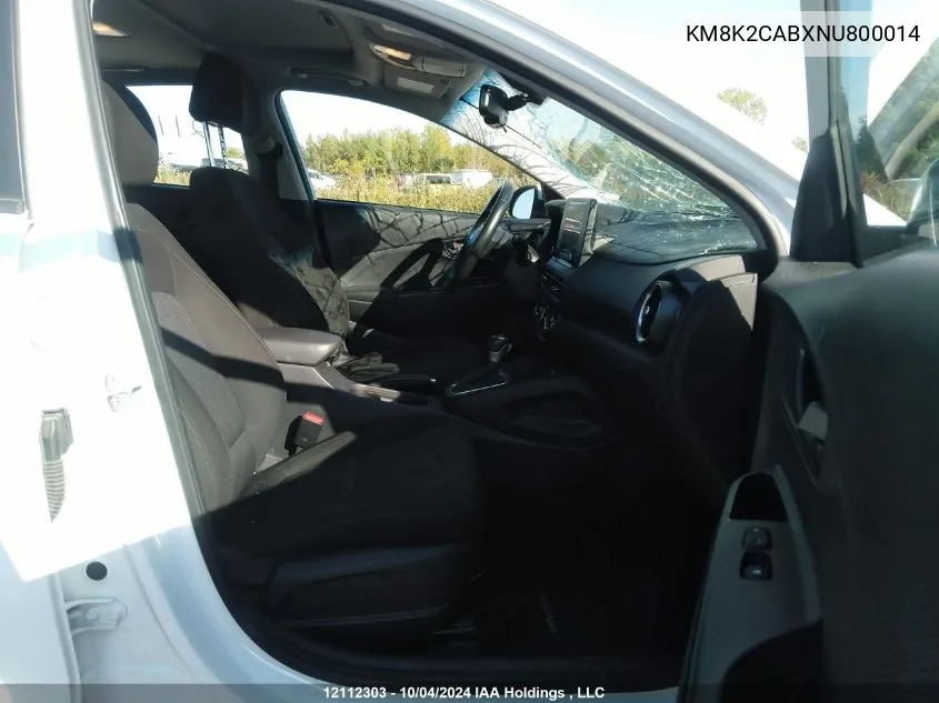 2022 Hyundai Kona Sel/Se VIN: KM8K2CABXNU800014 Lot: 12112303