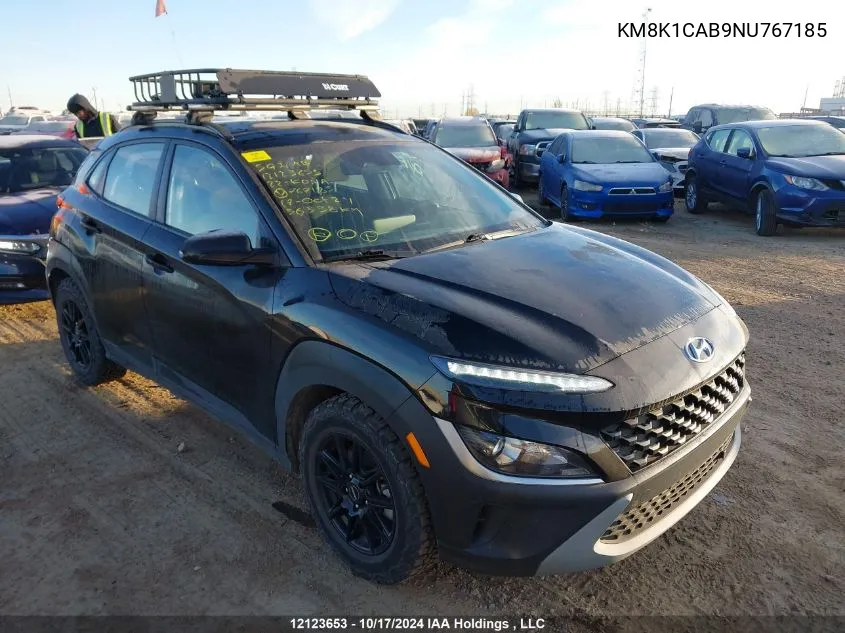 2022 Hyundai Kona Se VIN: KM8K1CAB9NU767185 Lot: 12123653