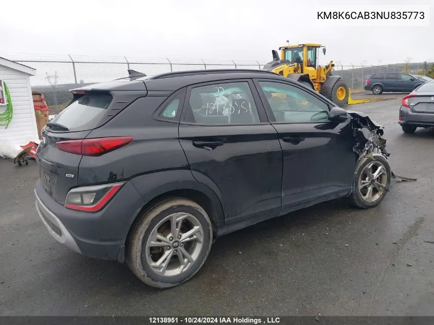 KM8K6CAB3NU835773 2022 Hyundai Kona Sel