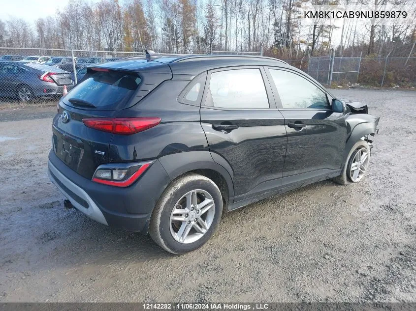 2022 Hyundai Kona Essential Awd VIN: KM8K1CAB9NU859879 Lot: 12142282