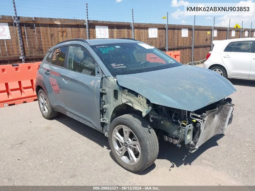 KM8K62ABXNU903853 2022 Hyundai Kona Sel