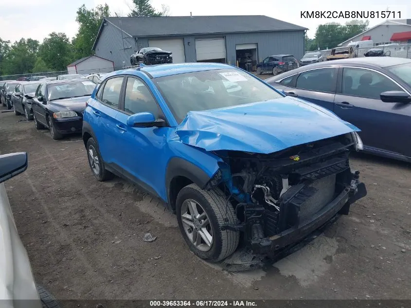 KM8K2CAB8NU815711 2022 Hyundai Kona Se