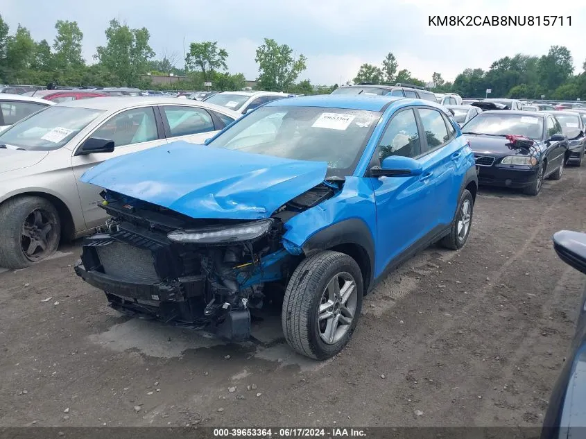 KM8K2CAB8NU815711 2022 Hyundai Kona Se