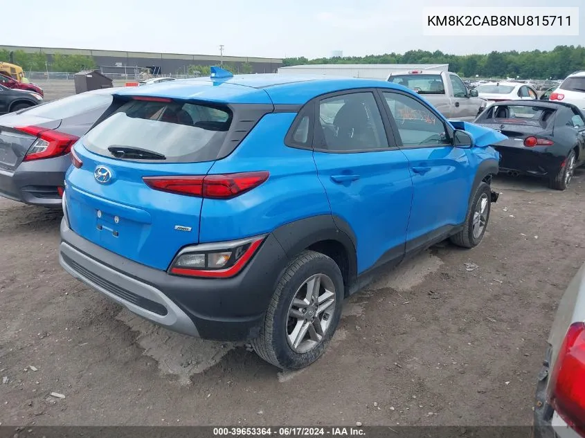 KM8K2CAB8NU815711 2022 Hyundai Kona Se