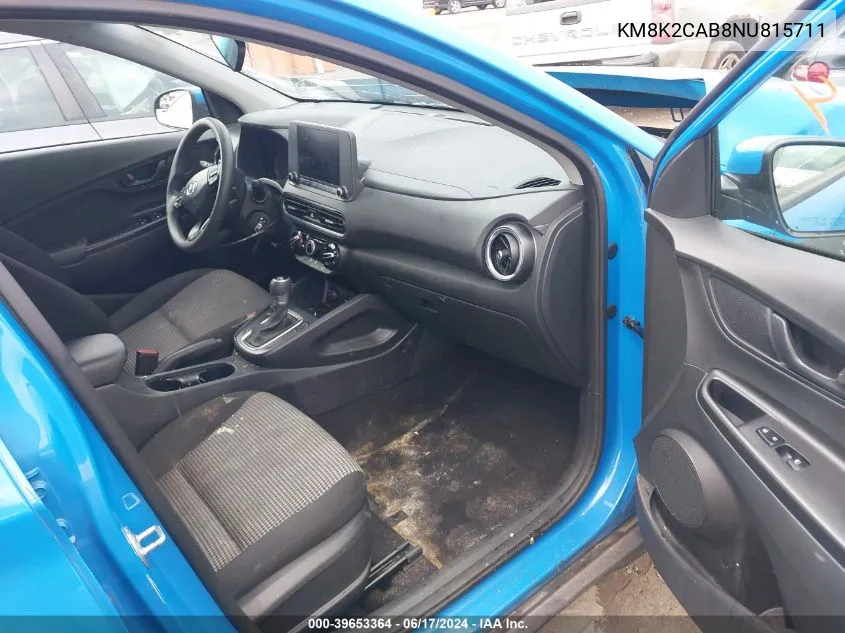 KM8K2CAB8NU815711 2022 Hyundai Kona Se