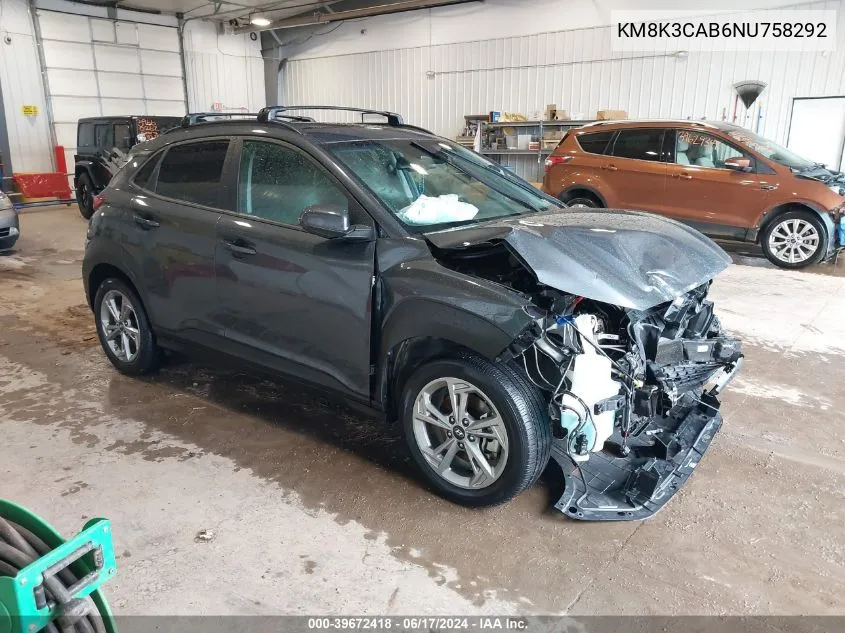 KM8K3CAB6NU758292 2022 Hyundai Kona Sel