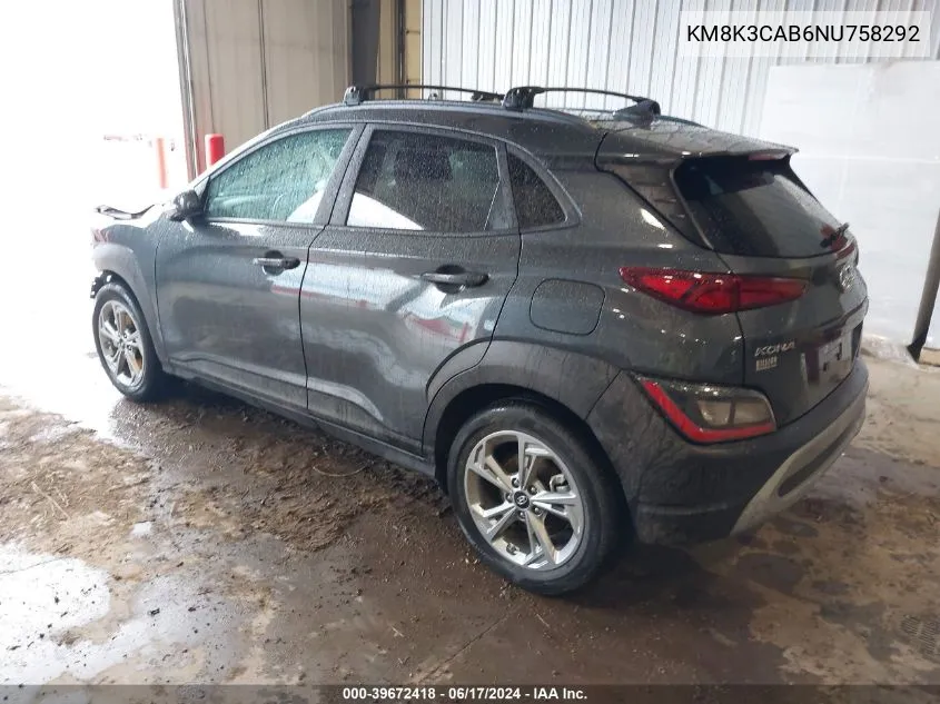 KM8K3CAB6NU758292 2022 Hyundai Kona Sel