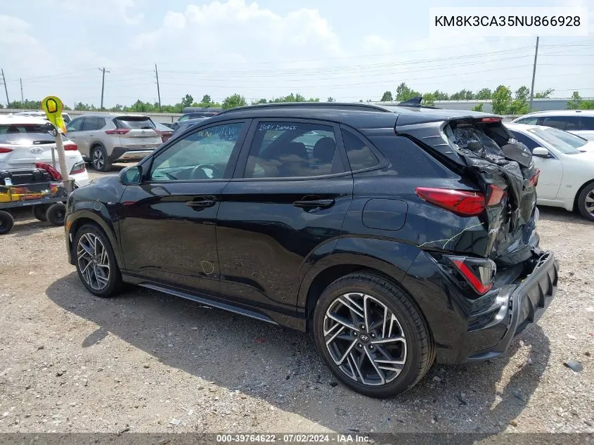 2022 Hyundai Kona N Line VIN: KM8K3CA35NU866928 Lot: 39764622