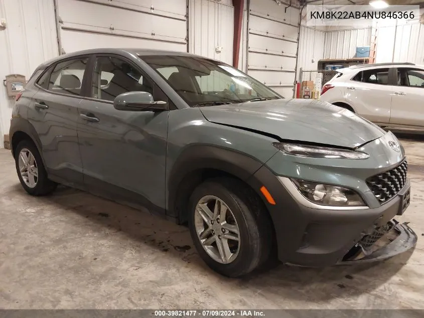 2022 Hyundai Kona Se VIN: KM8K22AB4NU846366 Lot: 39821477