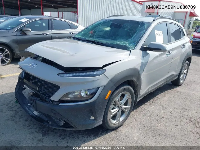 2022 Hyundai Kona Sel VIN: KM8K3CAB9NU880709 Lot: 39825625