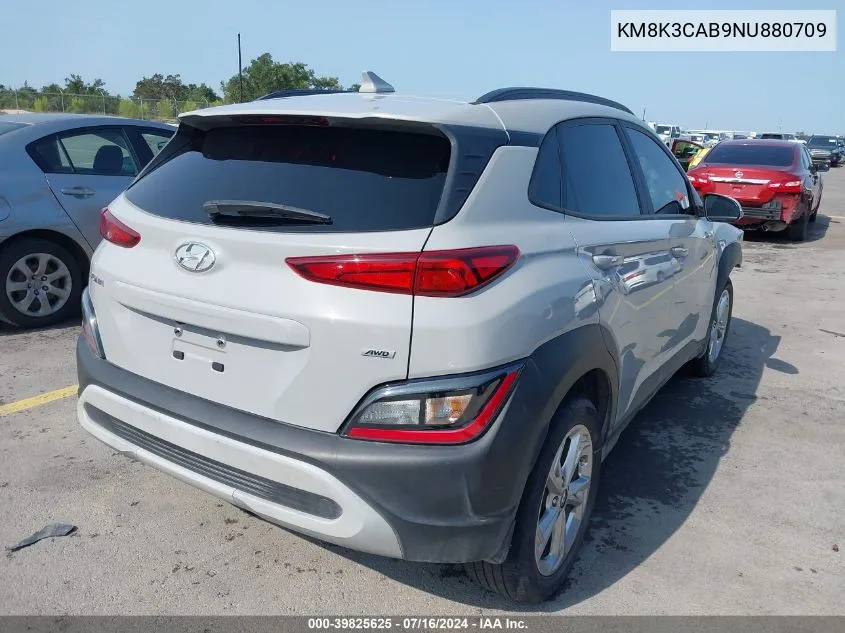 2022 Hyundai Kona Sel VIN: KM8K3CAB9NU880709 Lot: 39825625