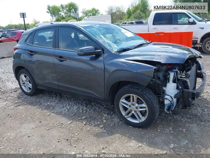 KM8K22AB4NU807633 2022 Hyundai Kona Se