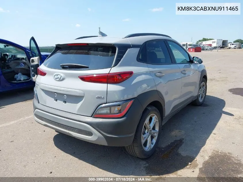 2022 Hyundai Kona Sel VIN: KM8K3CABXNU911465 Lot: 39902034