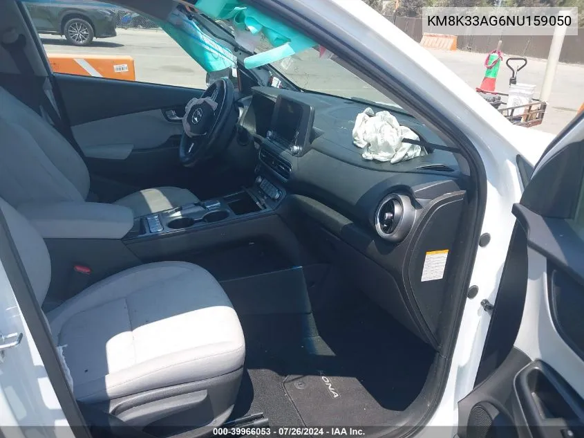 KM8K33AG6NU159050 2022 Hyundai Kona Electric Sel