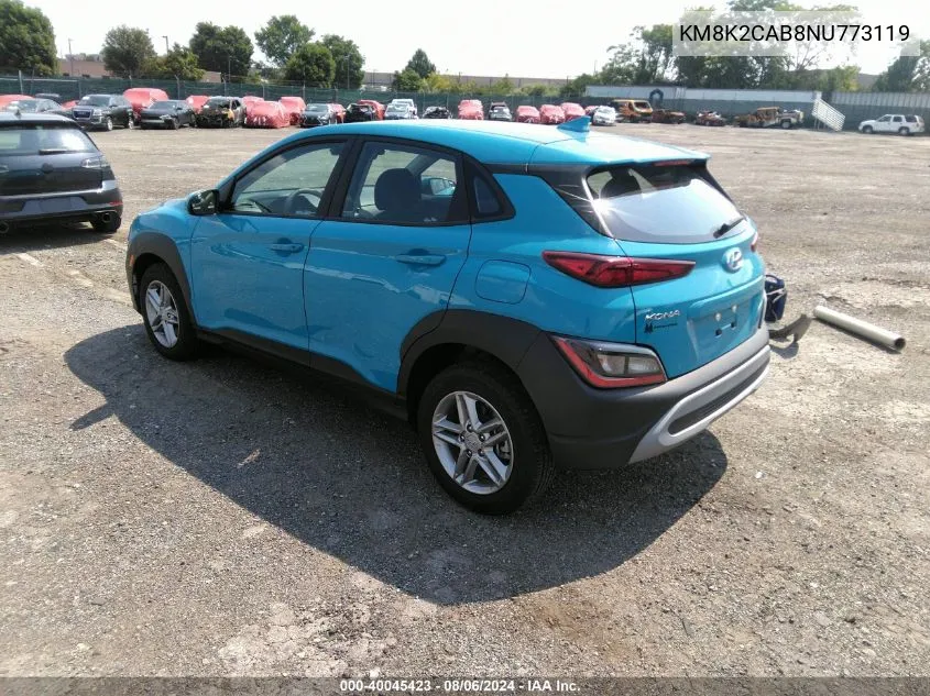 KM8K2CAB8NU773119 2022 Hyundai Kona Se