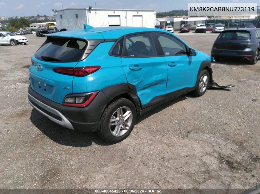 KM8K2CAB8NU773119 2022 Hyundai Kona Se