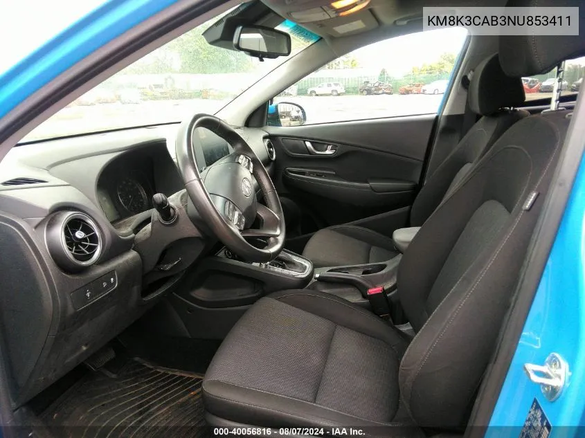 KM8K3CAB3NU853411 2022 Hyundai Kona Sel