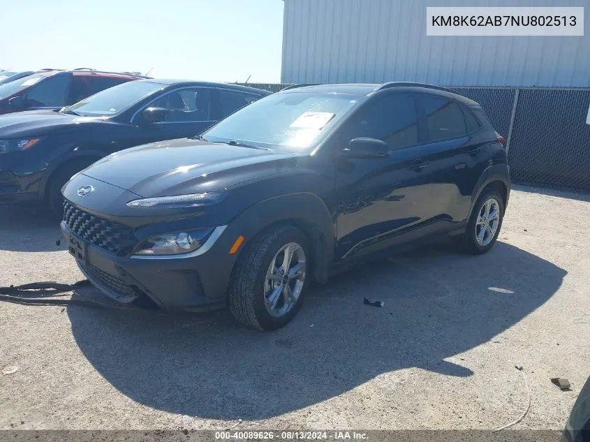 KM8K62AB7NU802513 2022 Hyundai Kona Sel