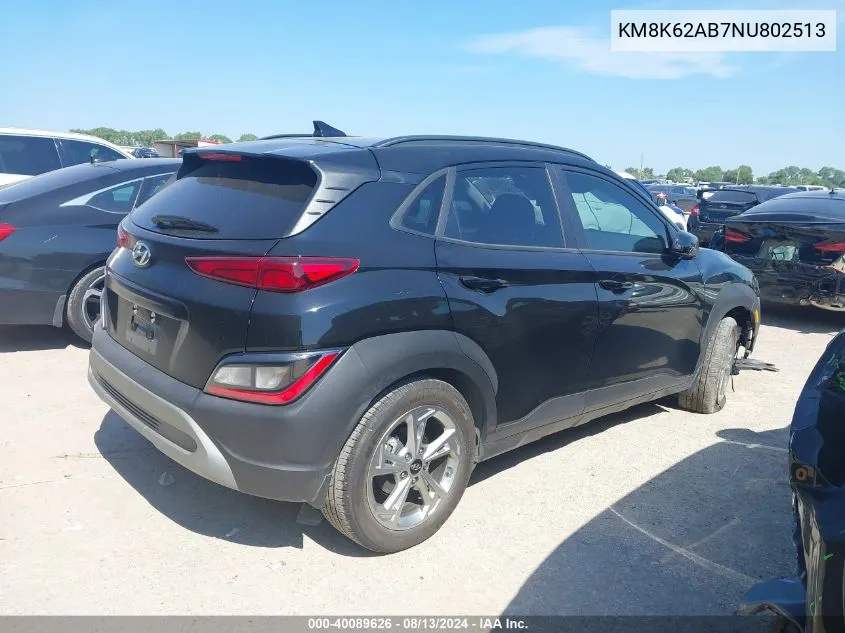 KM8K62AB7NU802513 2022 Hyundai Kona Sel