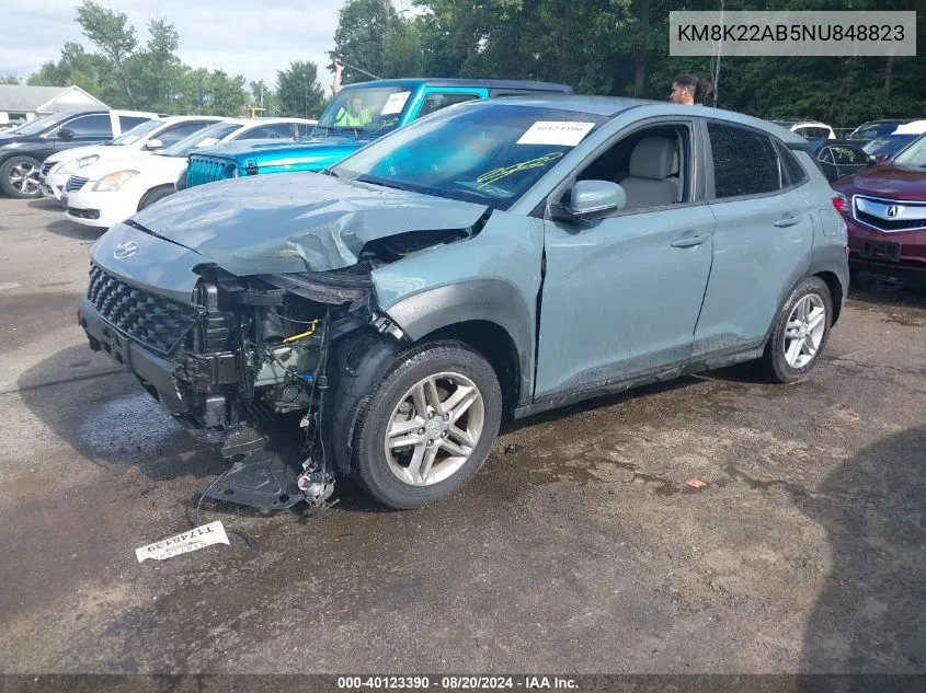 2022 Hyundai Kona Se VIN: KM8K22AB5NU848823 Lot: 40123390