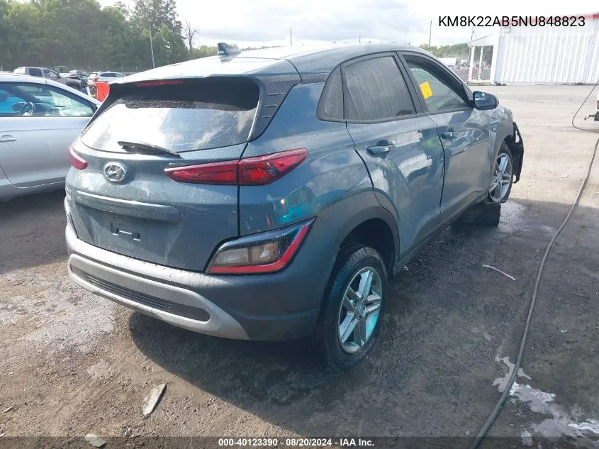 2022 Hyundai Kona Se VIN: KM8K22AB5NU848823 Lot: 40123390