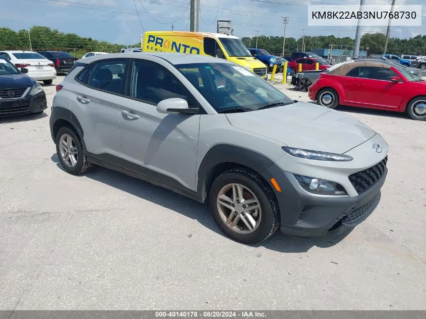 KM8K22AB3NU768730 2022 Hyundai Kona Se