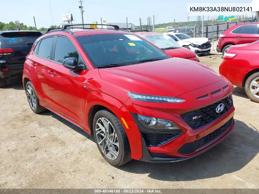 KM8K33A38NU802141 2022 Hyundai Kona N Line