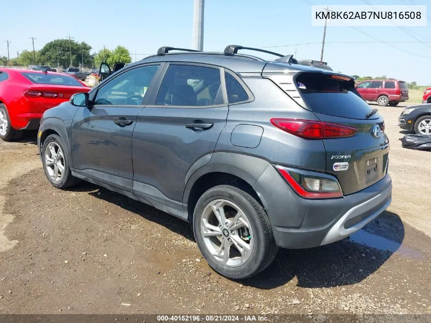 KM8K62AB7NU816508 2022 Hyundai Kona Sel