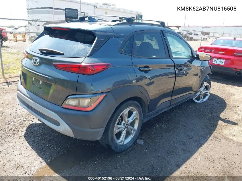 KM8K62AB7NU816508 2022 Hyundai Kona Sel