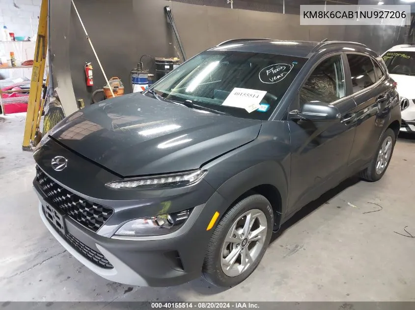 2022 Hyundai Kona Sel VIN: KM8K6CAB1NU927206 Lot: 40155514