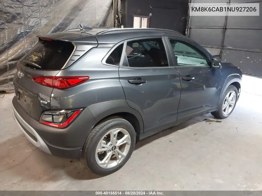 2022 Hyundai Kona Sel VIN: KM8K6CAB1NU927206 Lot: 40155514